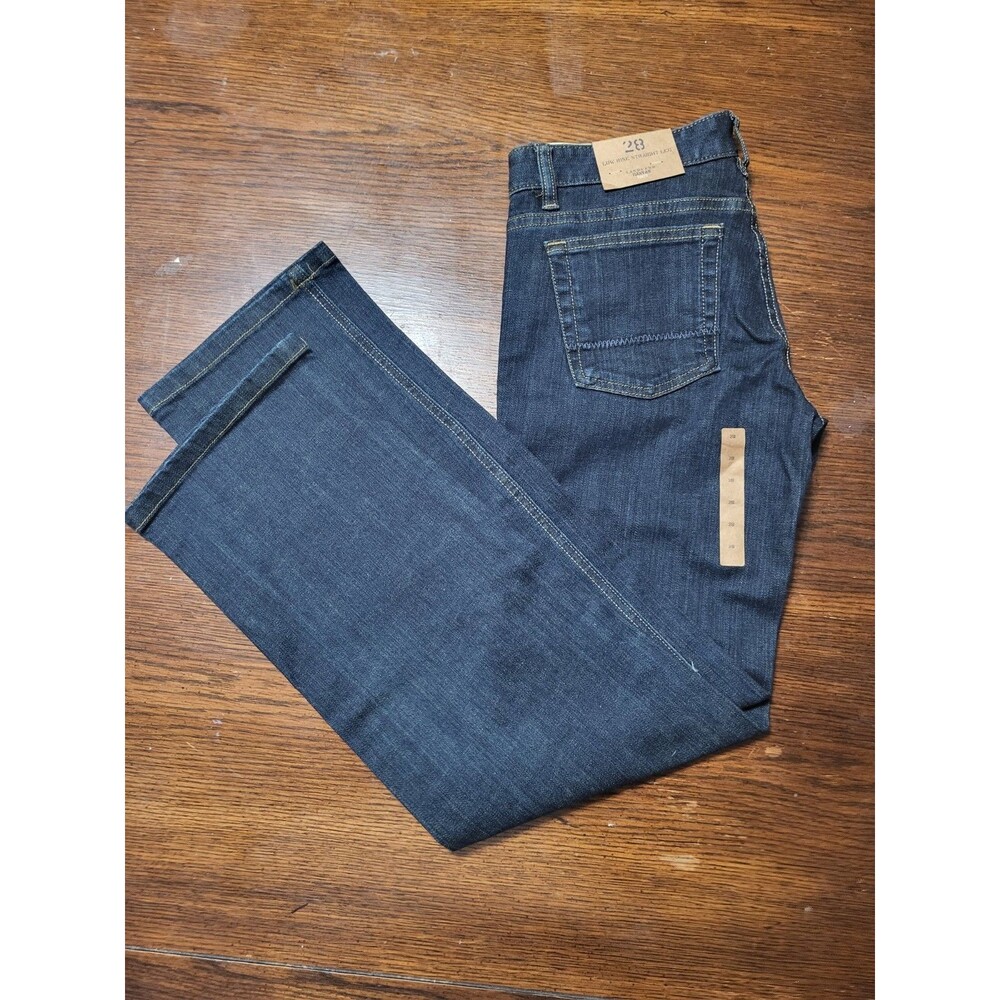 Lands End Canvas Jeans Mens 28x31 NWT Low Rise Straight Leg Blue Dark Indigo...